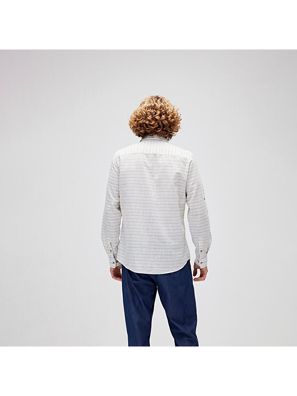 Marshall Erkek Mavi Klasik Yaka Gömlek-2