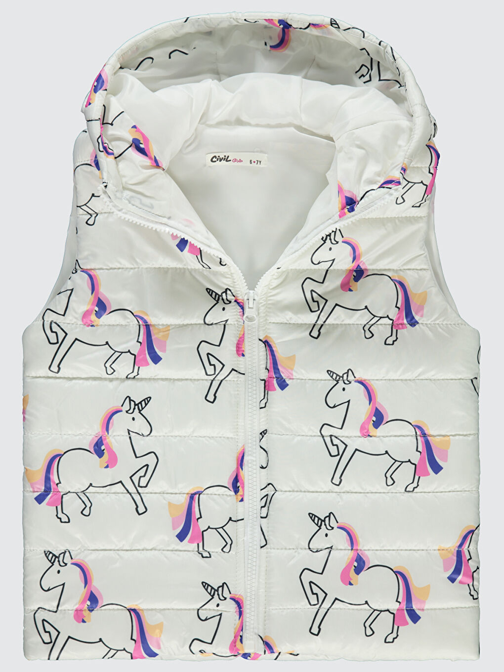 Kız Çocuk Yelek 6-9 Yaş Ekru-1