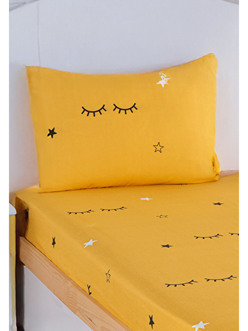 Pes Lastikli Çarşaf Seti Tek Kişilik Dide Sarı-4