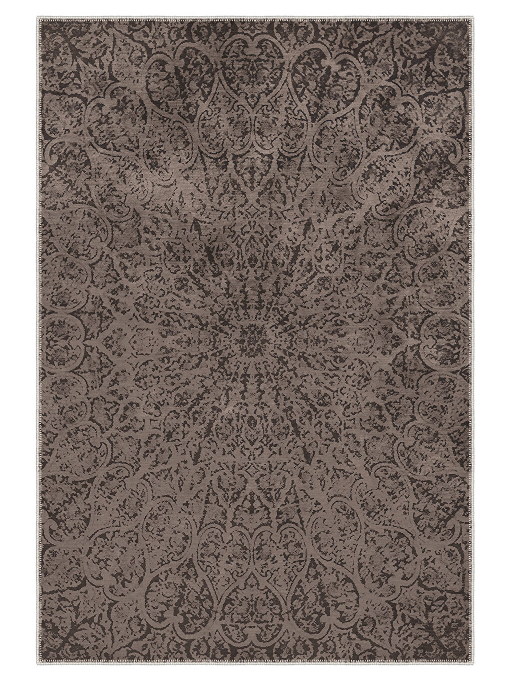 Kahverengi Dekoratif Özel Tasarım Yıkanabilir İnce Kaymaz Tabanlı Modern Halı KECE FR01