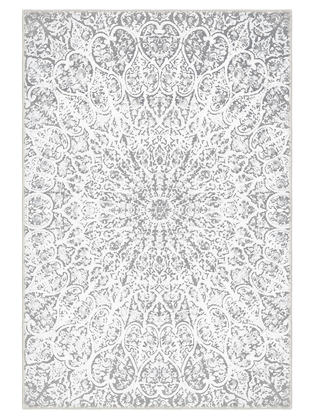 Ekru Dekoratif Özel Tasarım Yıkanabilir İnce Kaymaz Tabanlı Modern Halı KECE FR02