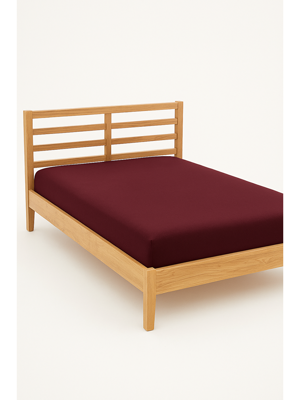 Penye Lastikli Çarşaf Pamuklu Jersey Battal Kişilik 180x200cm Bordo-4