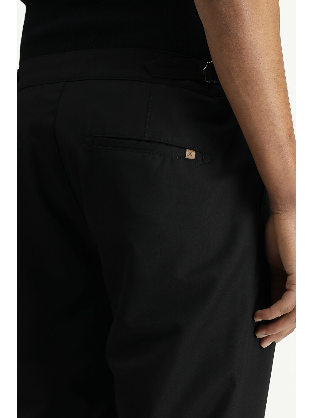 Siyah Regular Fit Tokalı Pileli Klasik Kumaş Pantolon-5