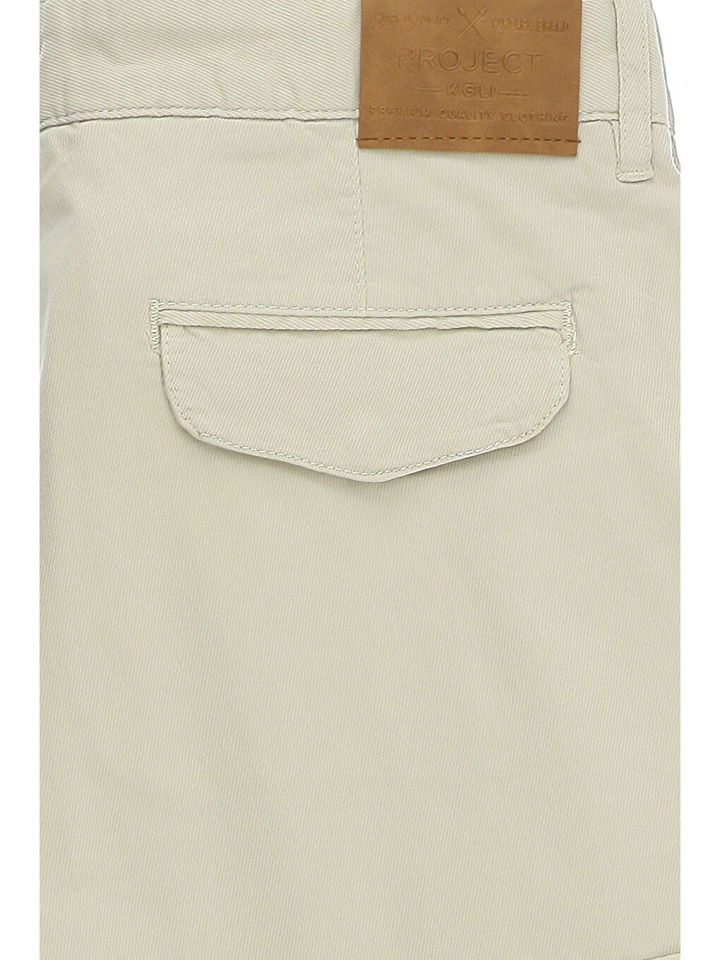 Bej Regular Fit Kargo Cepli Pamuklu Bermuda Şort-4