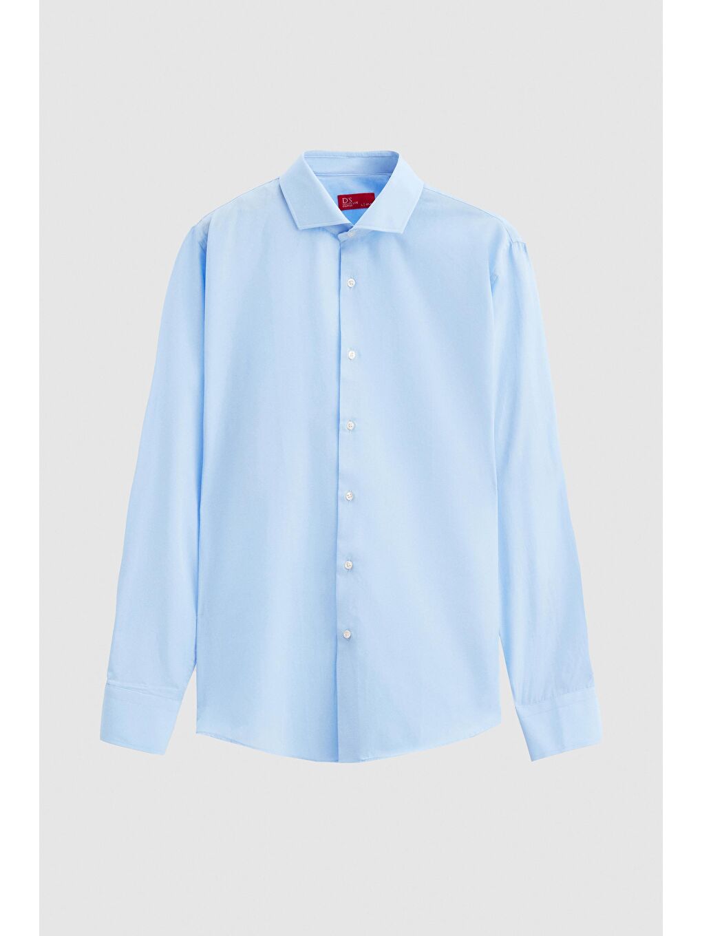 Slim Fit Açık Mavi Klasik Kravatlık Uzun Kol Kolay Ütülenebilir Gömlek-4