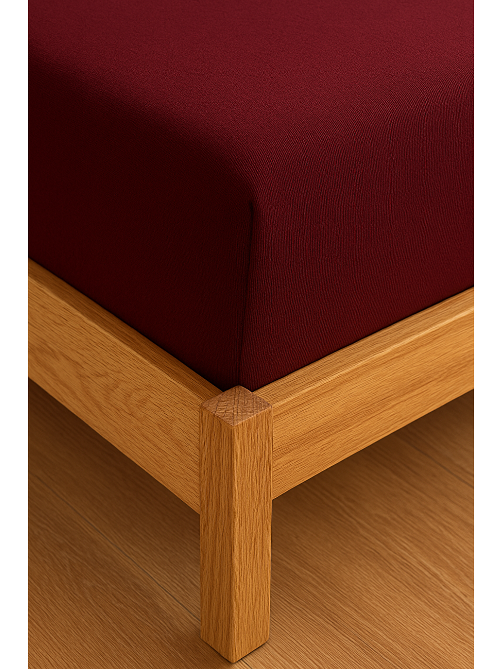 Penye Lastikli Çarşaf Pamuklu Jersey Battal Kişilik 180x200cm Bordo-6