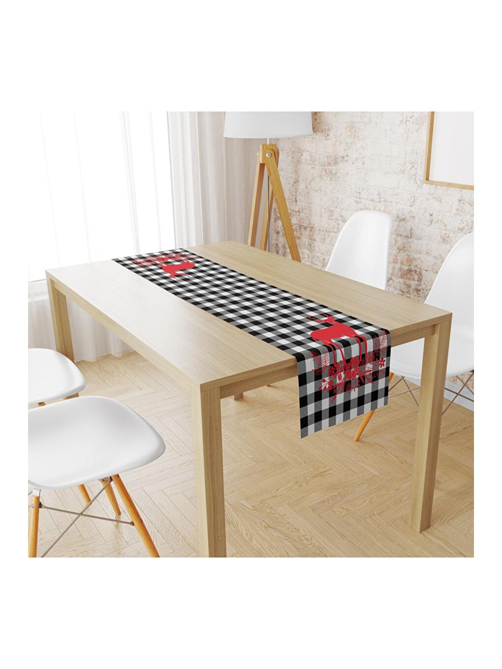 Karışık Geyik Desenli Desen Runner Llrn 170 40x140 cm