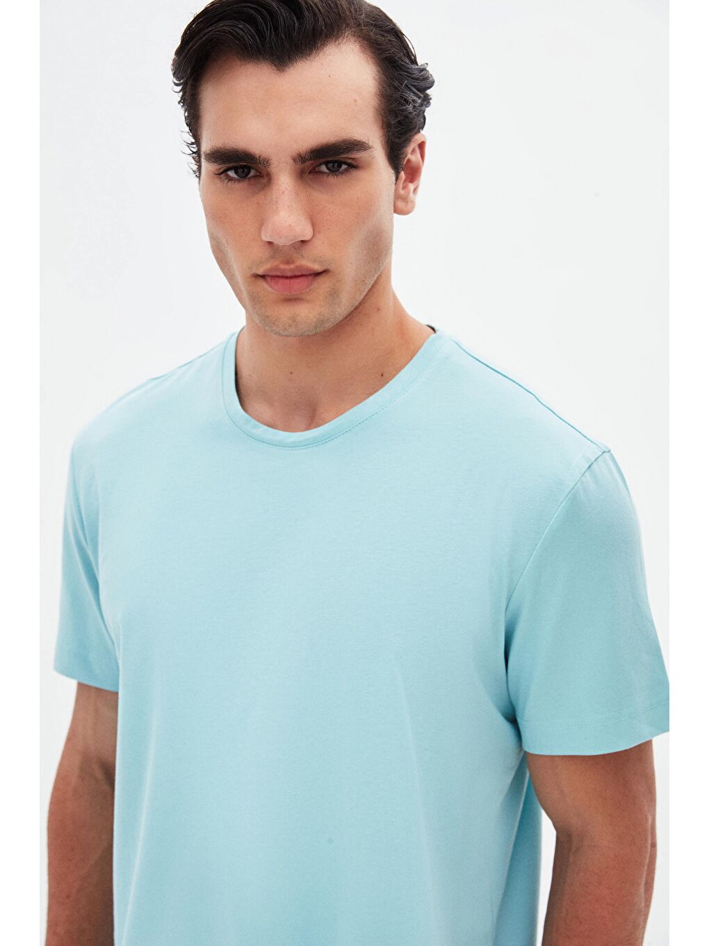 Comfort Turkuaz %100 Pamuk Tişört-1