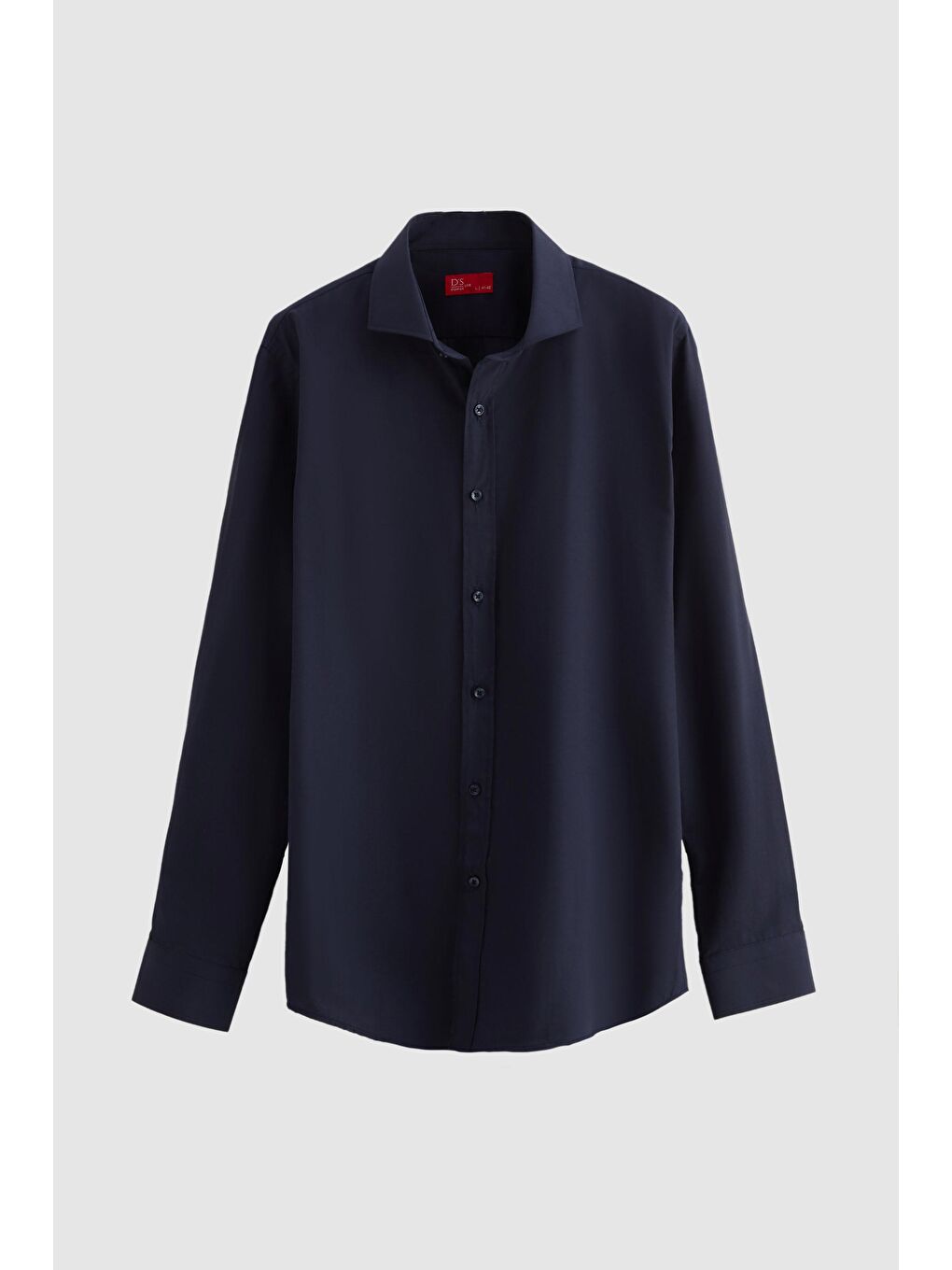 Slim Fit Lacivert Klasik Kravatlık Uzun Kol Kolay Ütülenebilir Gömlek-4