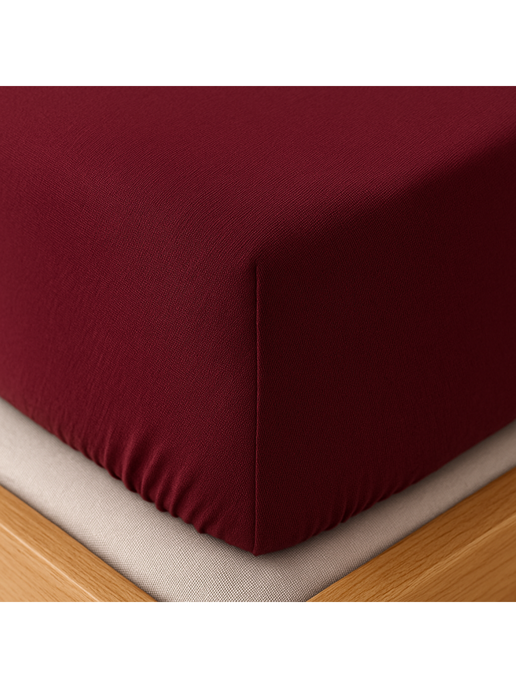 Penye Lastikli Çarşaf Pamuklu Jersey Battal Kişilik 180x200cm Bordo-7