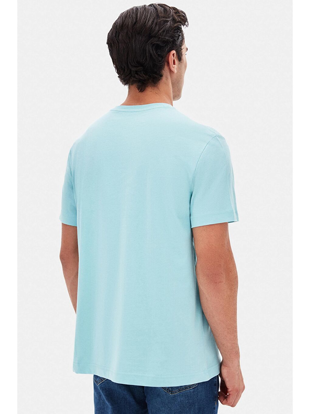 Comfort Turkuaz %100 Pamuk Tişört-3