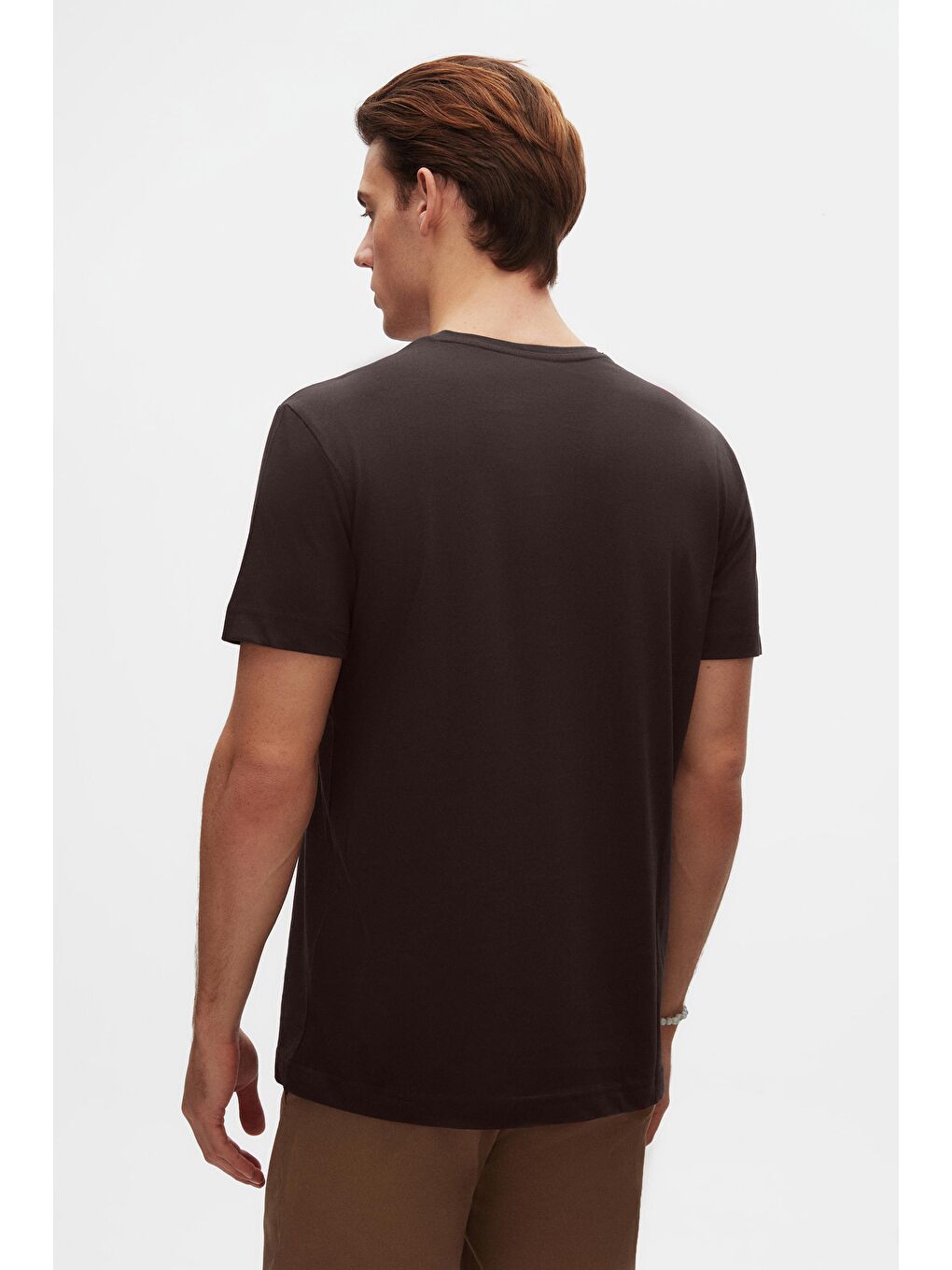 Relaxed Fit Kahverengi %100 Pamuk Tişört-2