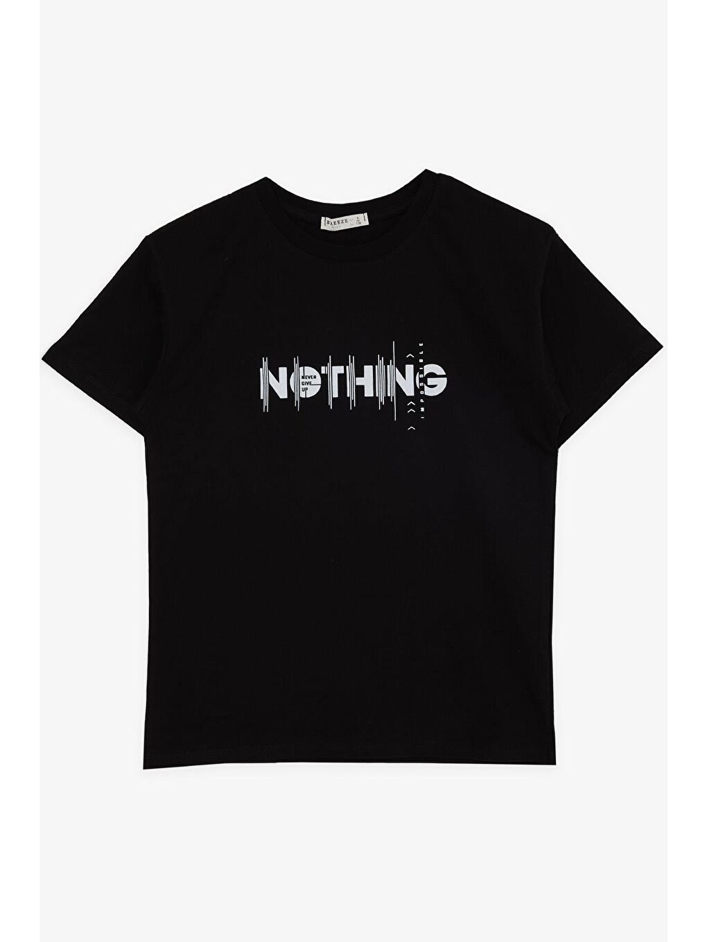 Erkek Çocuk Tişört Yazı Baskılı Siyah (5-10 Yaş)-1