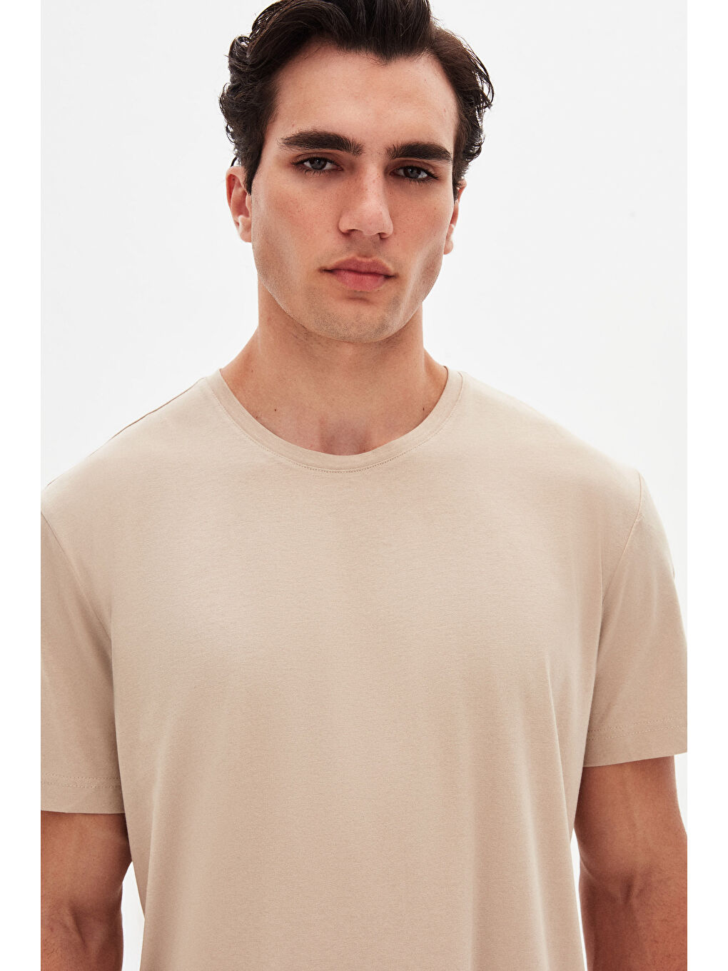 Comfort Bej %100 Pamuk Tişört-2