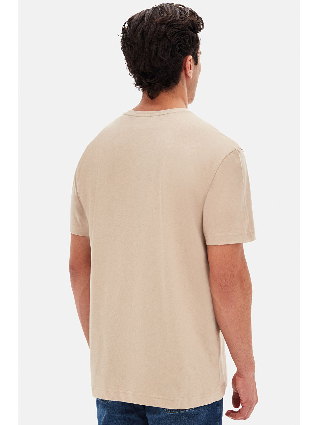 Comfort Bej %100 Pamuk Tişört-5