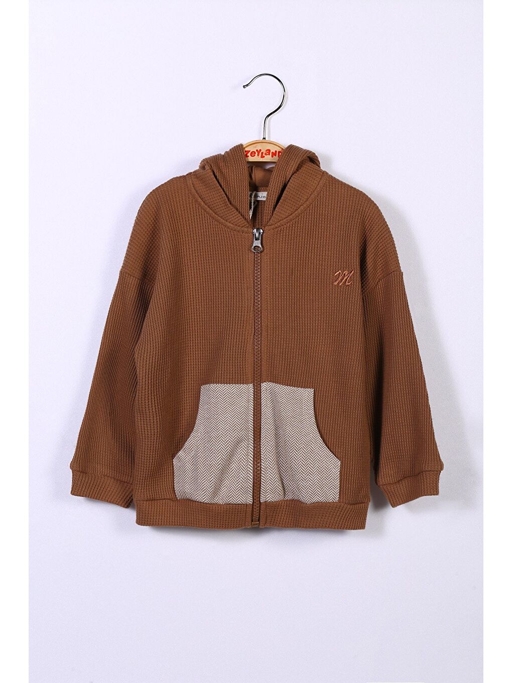 Erkek Çocuk Kahverengi Kapüşonlu Sweatshirt (2-7Yaş)-1