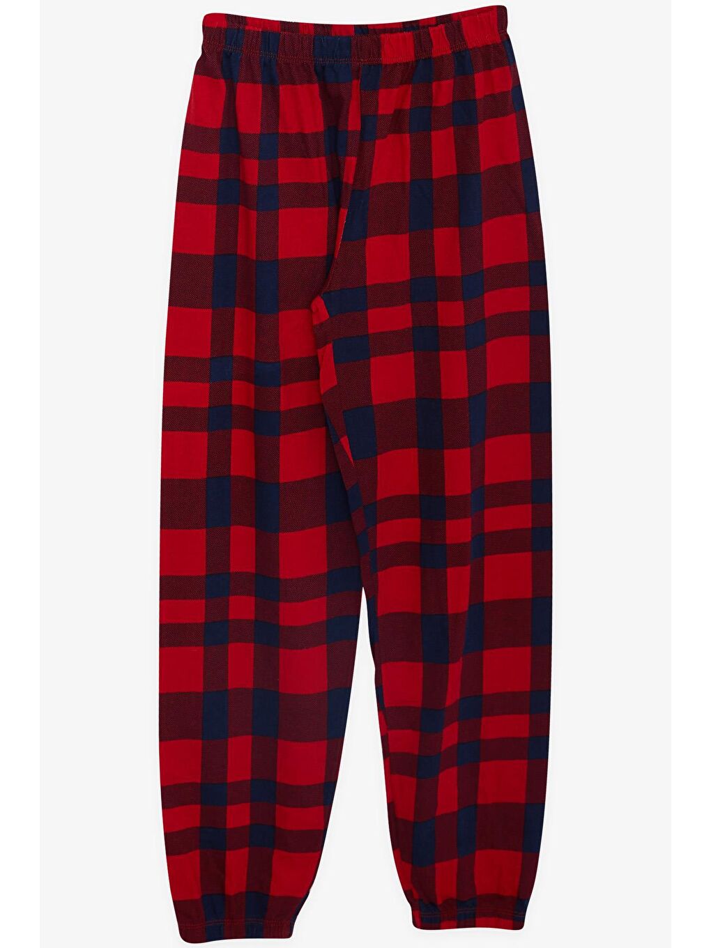 Erkek Çocuk Pijama Takımı Ekose Desenli Kırmızı (10 Yaş)-3