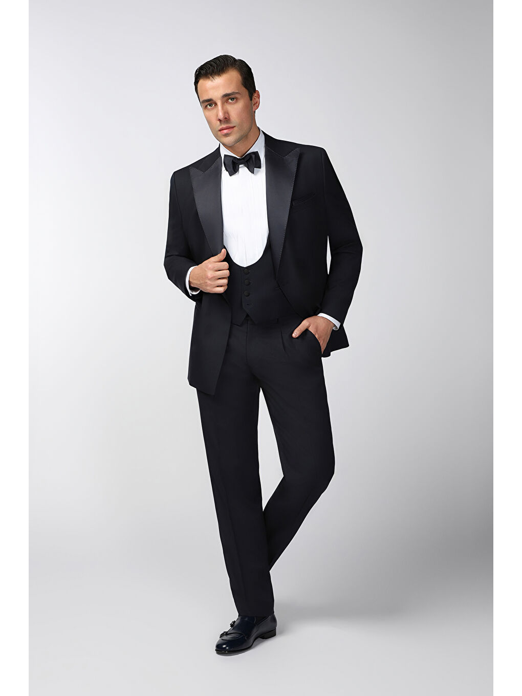 Lacivert Ekstra Rahat Kalıp Kruvaze Smokin & Damatlık-2