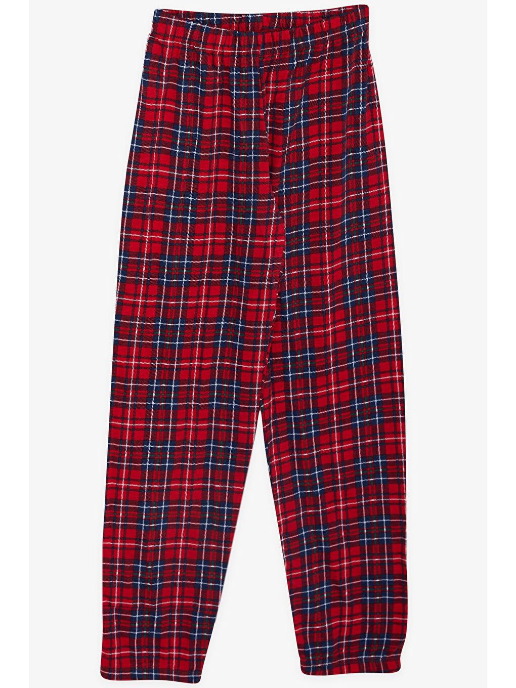 Erkek Çocuk Pijama Takımı Ekose Desenli Kırmızı (7 Yaş)-3