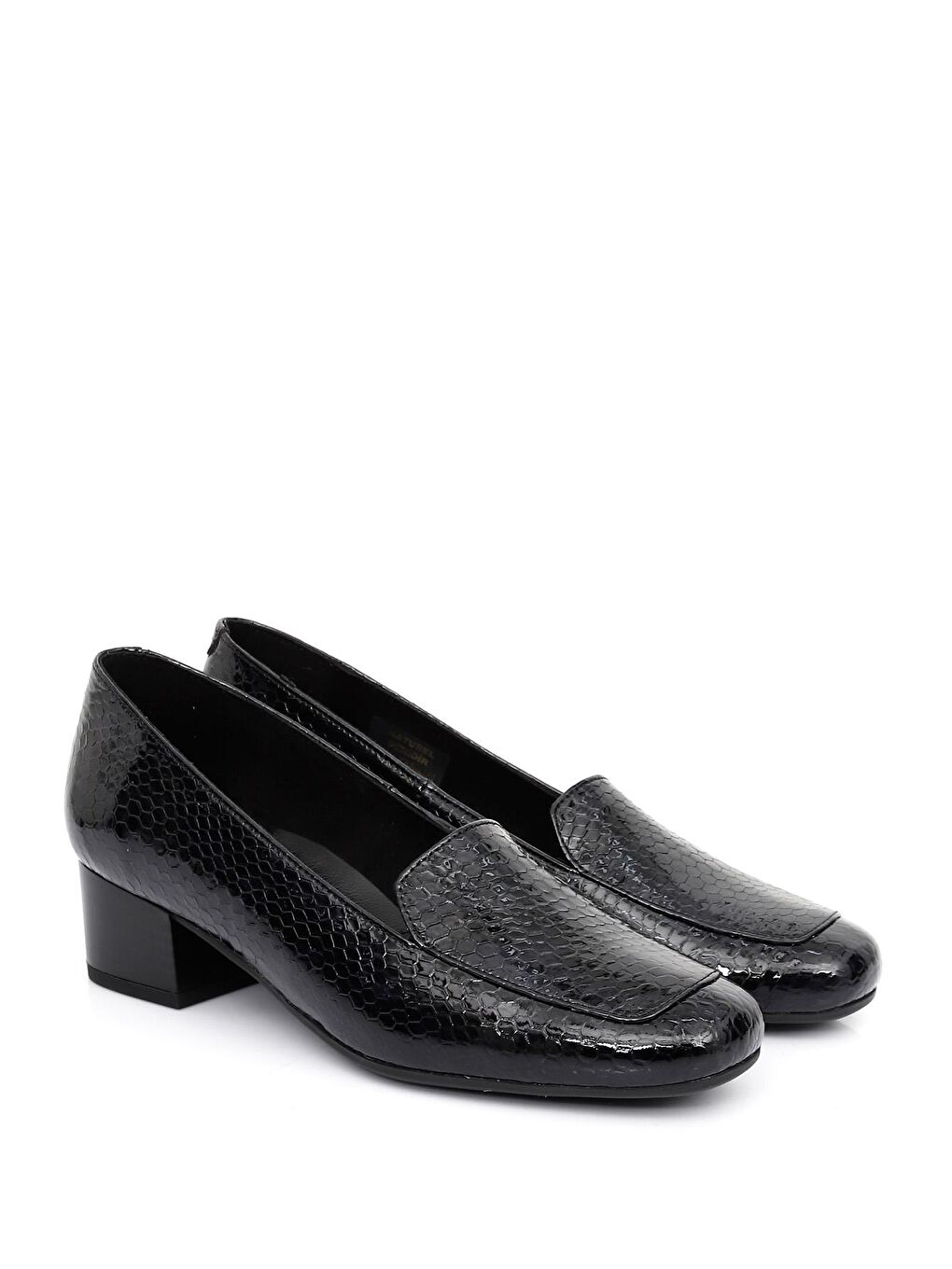 Lacivert LACİVERT  Hakiki Deri Küt Burun Kısa Kalın Topuklu Kadın Ayakkabı 13312-1