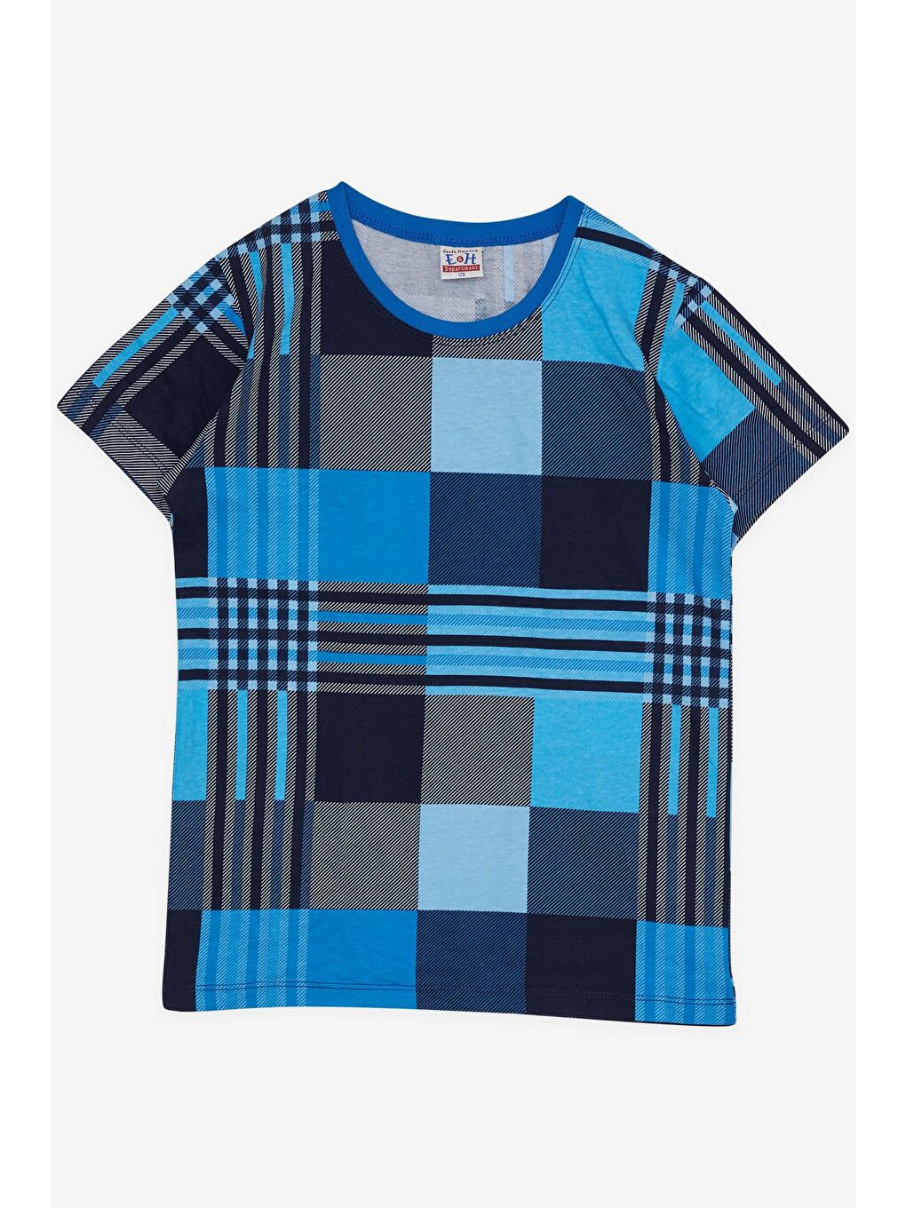 Erkek Çocuk Pijama Takımı Ekose Desenli Mavi (8 Yaş)-2