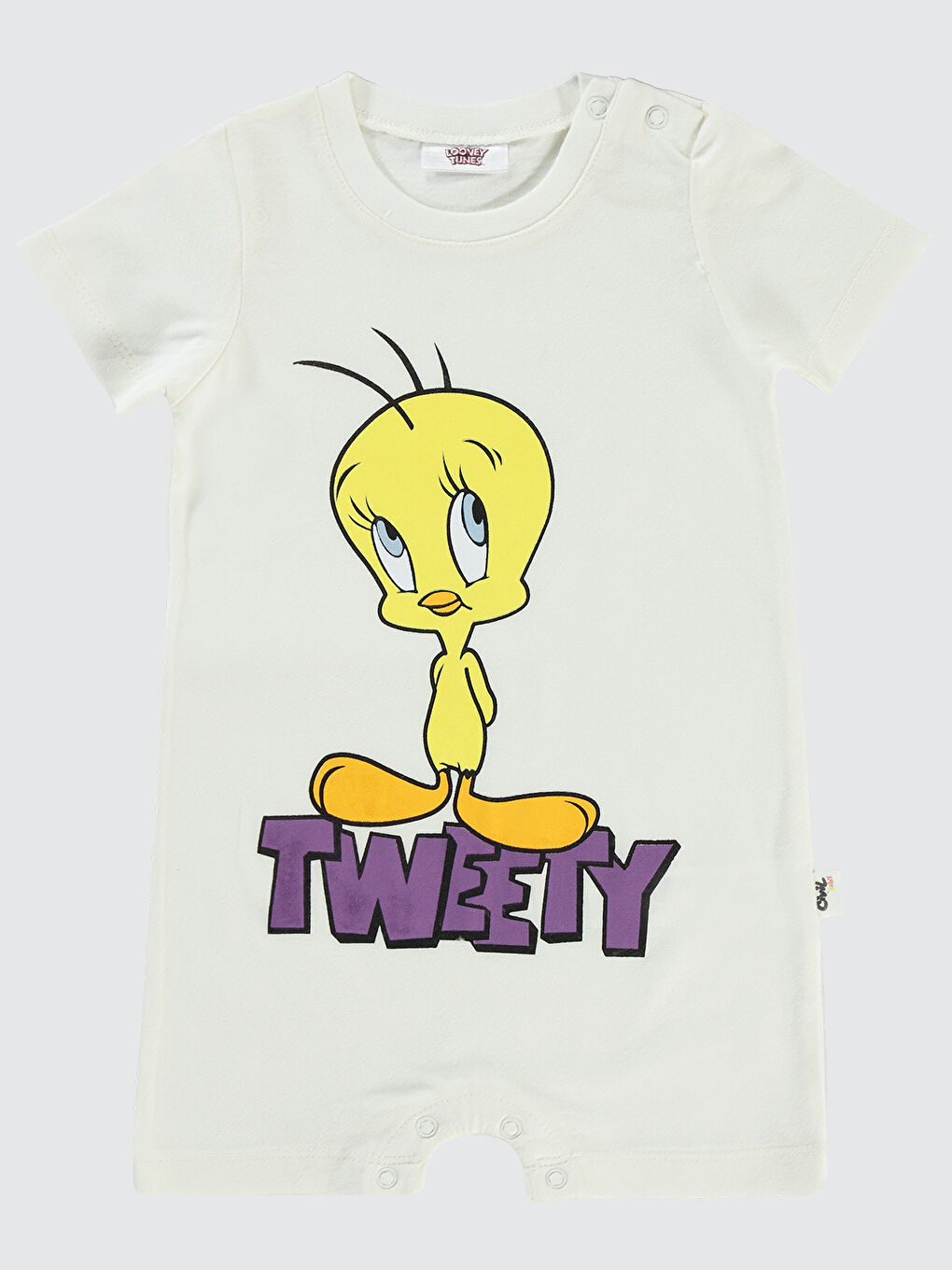 Tweety Kız Bebek Patiksiz Tulum 6-18 Ay Ekru