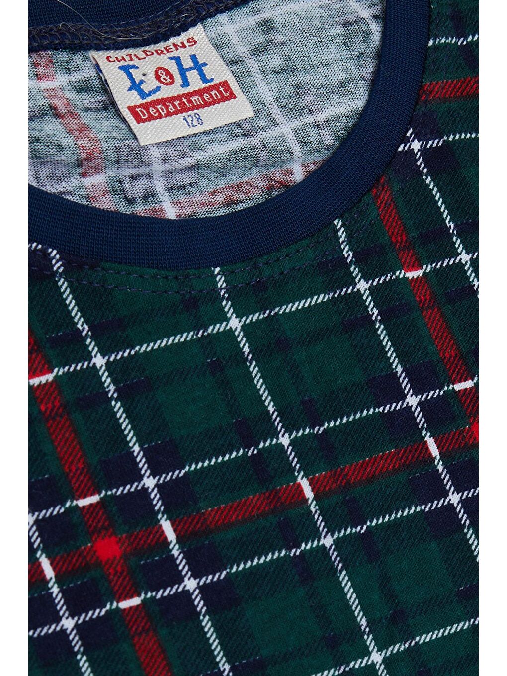 Erkek Çocuk Pijama Takımı Ekose Desenli Yeşil (4 Yaş)-4