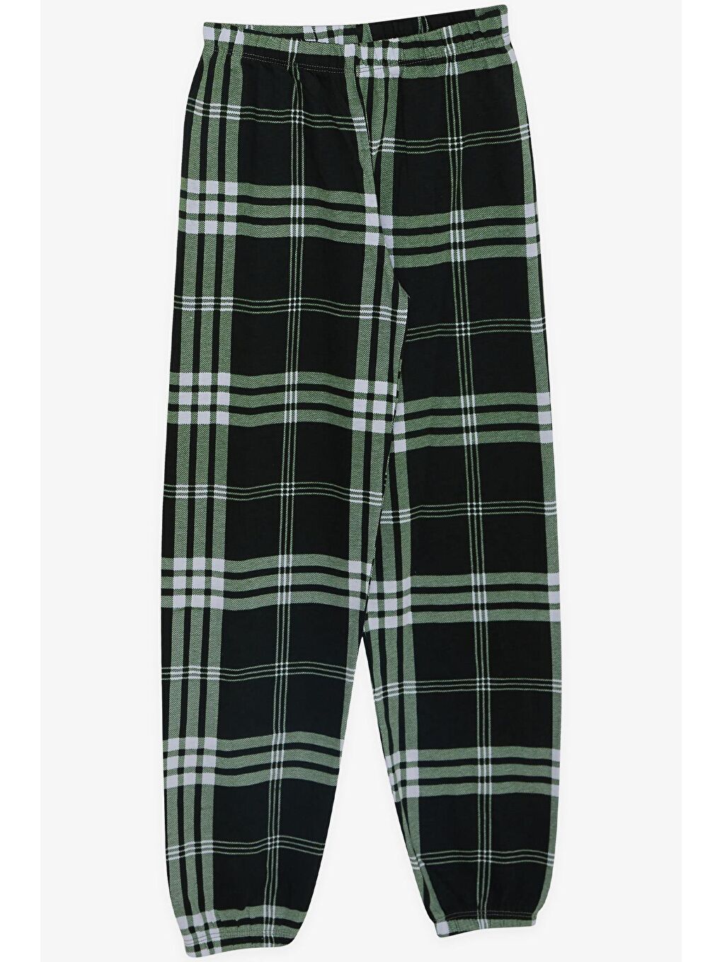 Erkek Çocuk Pijama Takımı Ekose Desenli Koyu Yeşil (6 Yaş)-3