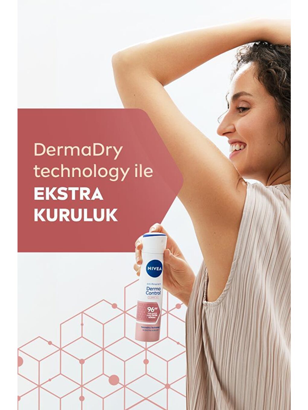 NIVEA Şeffaf Derma Control Clinical Kadın Sprey Deodorant 150 ml 96 Saat Üstün Koruma - 1