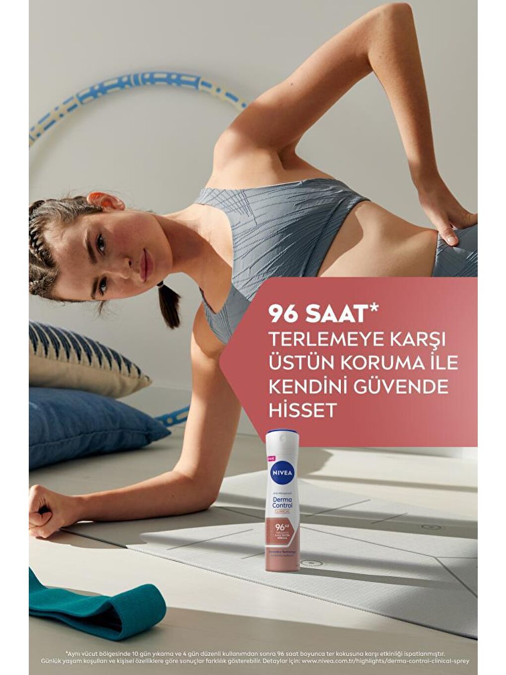 NIVEA Şeffaf Derma Control Clinical Kadın Sprey Deodorant 150 ml 96 Saat Üstün Koruma - 3