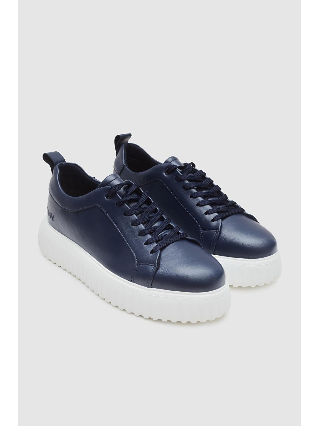 Twn Lacivert Kalın Beyaz Tabanlı Bağcıklı Sneaker Ayakkabi