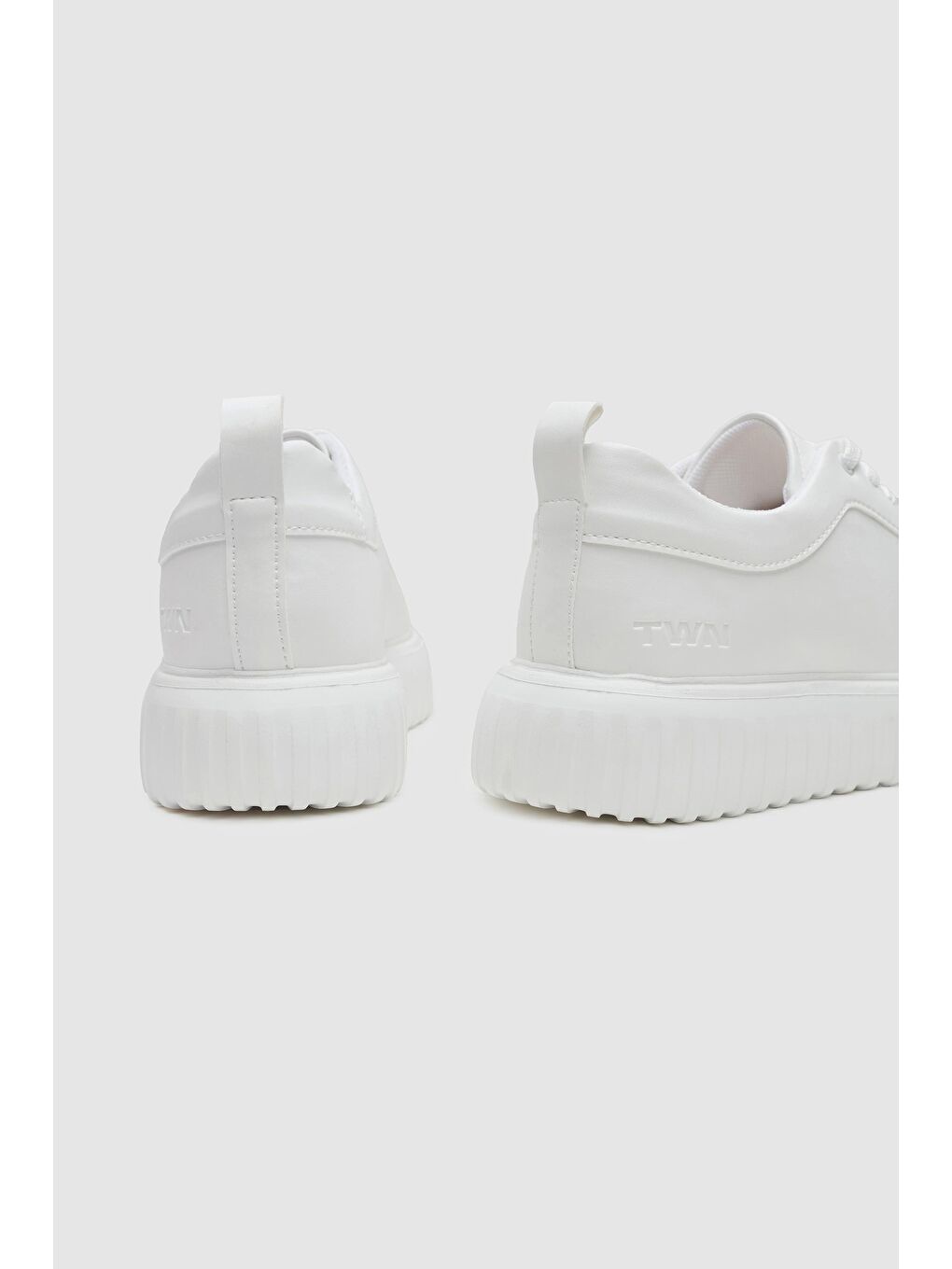 Twn Beyaz Kalın Beyaz Tabanlı Bağcıklı Sneaker Ayakkabi-2
