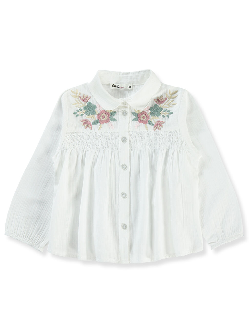 Girls Kız Çocuk Gömlek 2-5 Yaş Ekru