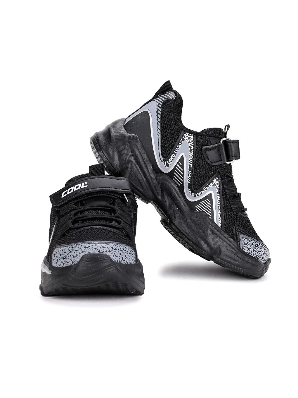 Siyah Lft Cırtlı Fileli Erkek Çocuk Günlük Spor Ayakkabı-1