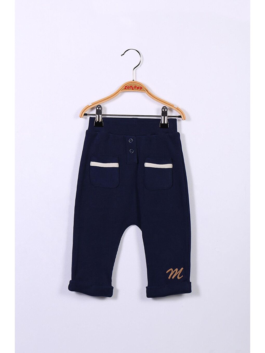 Lacivert Erkek Çocuk Cepli Kaşkorse Pantolon