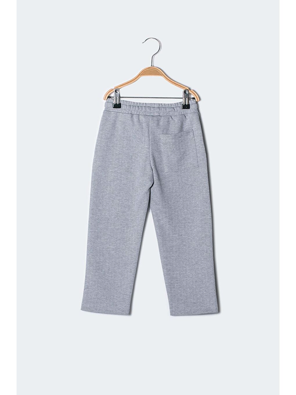 Gri Erkek Çocuk Cepli Örme Pantolon-2