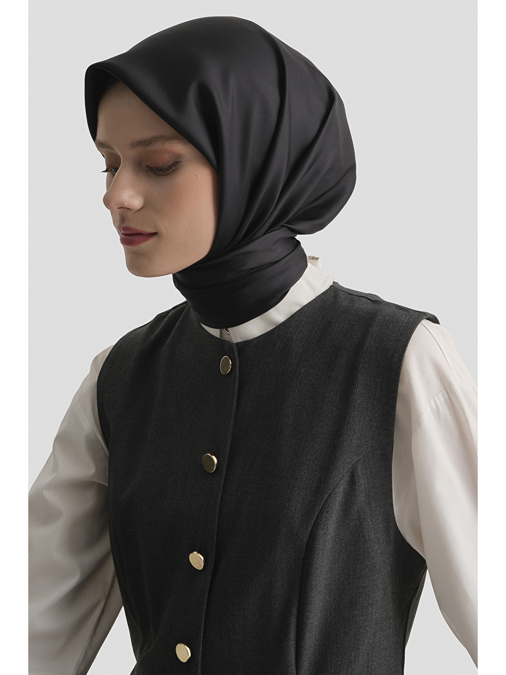 Siyah Twill Eşarp 22Ya0010 152 01-1