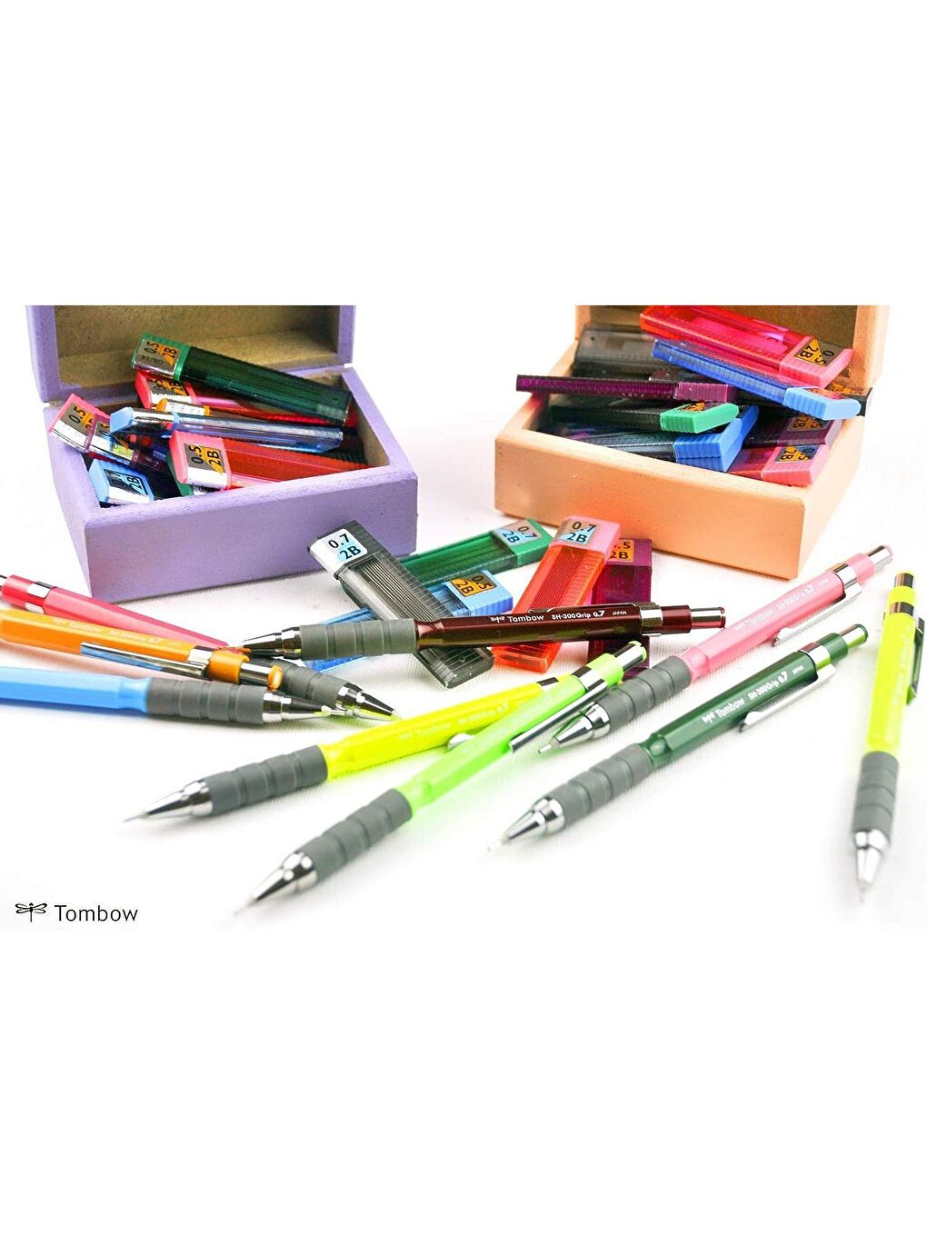 Tombow Pembe SH-300 Grip Mekanik Kurşun Kalem Okul Seti 0.7 Koyu Pembe - 6