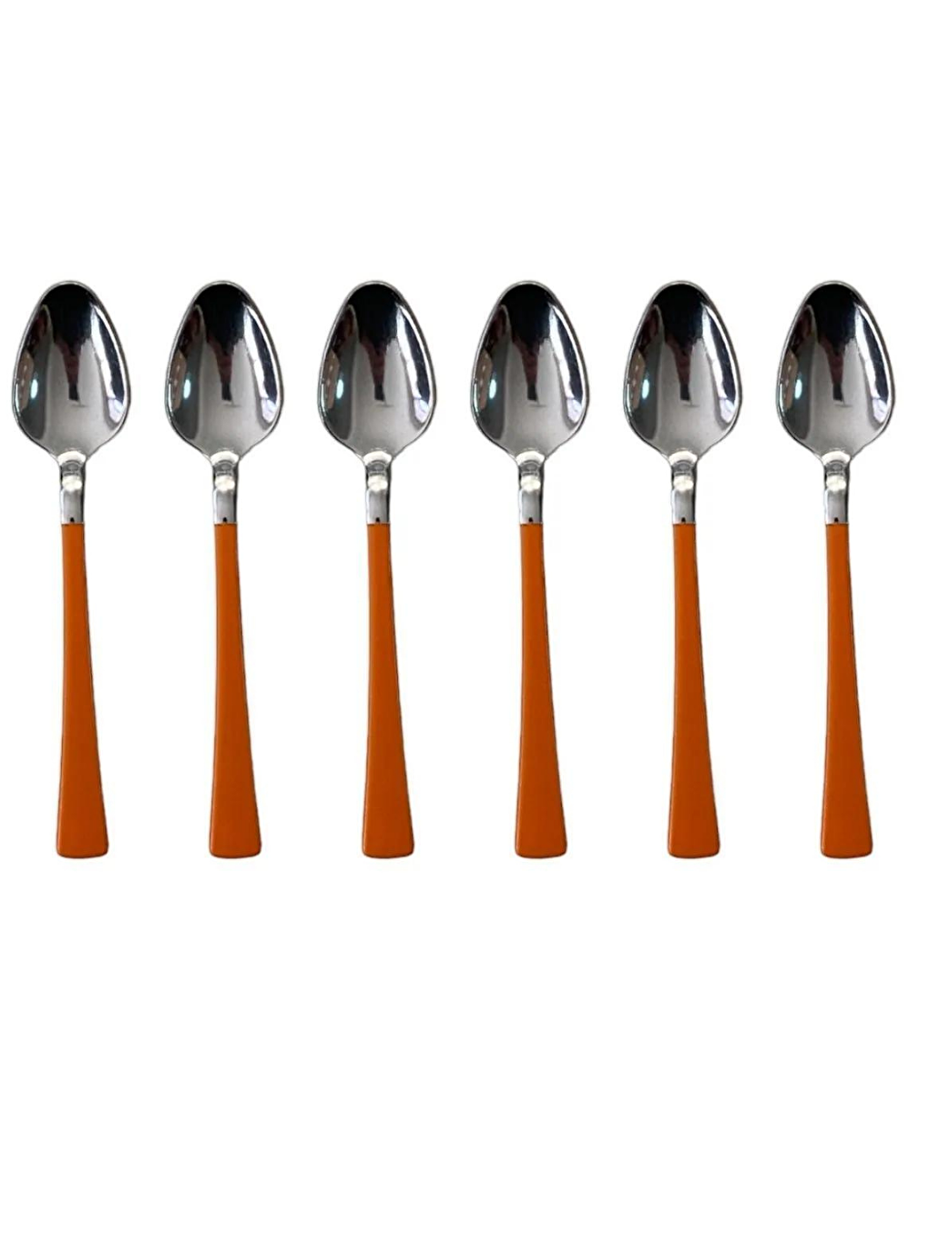 Gümüş Turuncu Çay ve Kahve Kaşığı 6 Adet