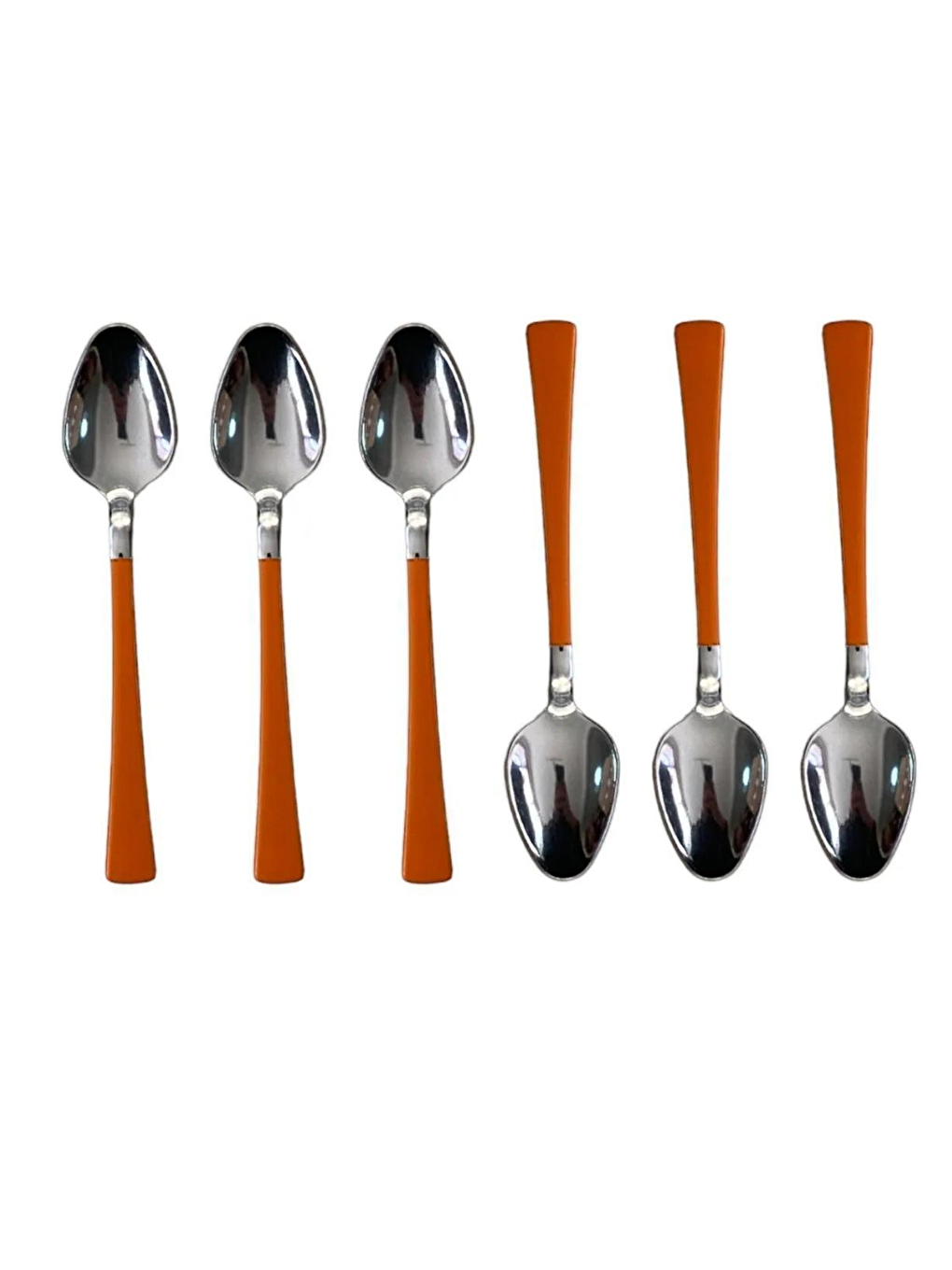 Gümüş Turuncu Çay ve Kahve Kaşığı 6 Adet-1