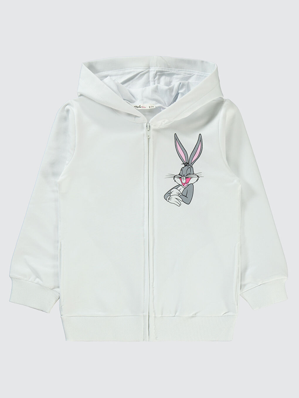 Bugs Bunny Kız Çocuk Hırka 6-9 Yaş Beyaz