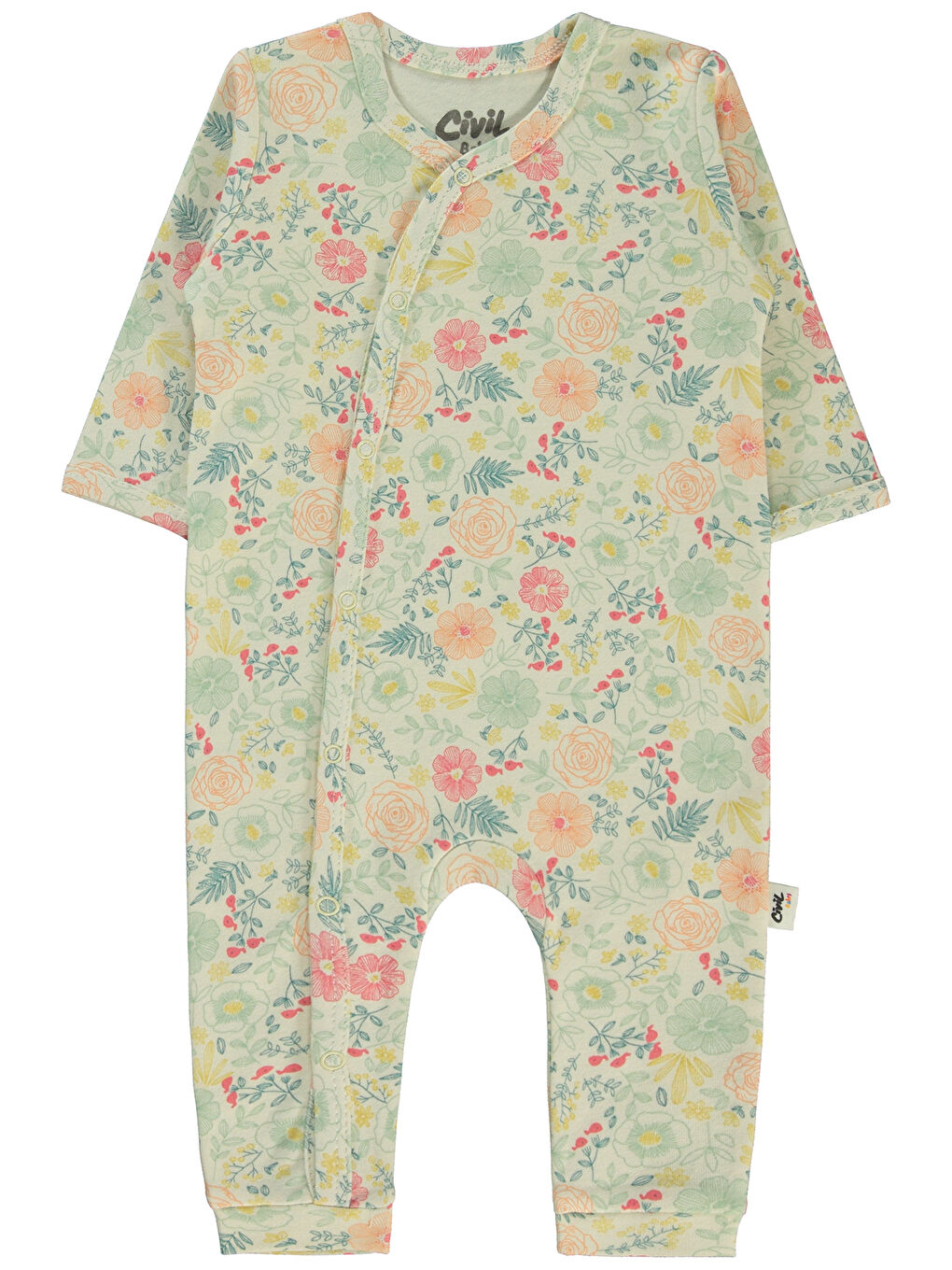 Pembe Baby Kız Bebek 2'li Patiksiz Tulum 3-9 Ay Gül-3