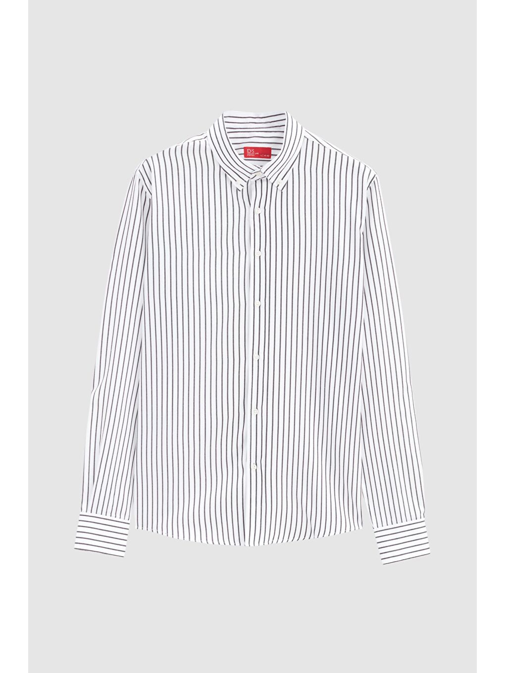 Slim Fit Siyah Çizgili Gömlek-4