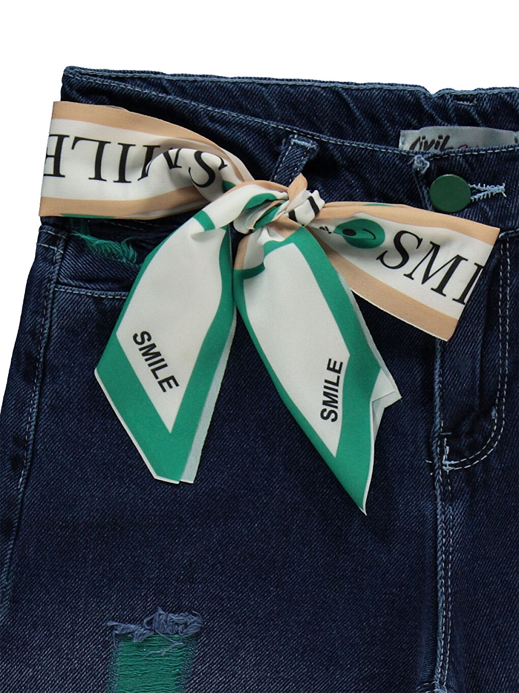 Girls Kız Çocuk Jean Pantolon 6-9 Yaş Koyu Mavi-2