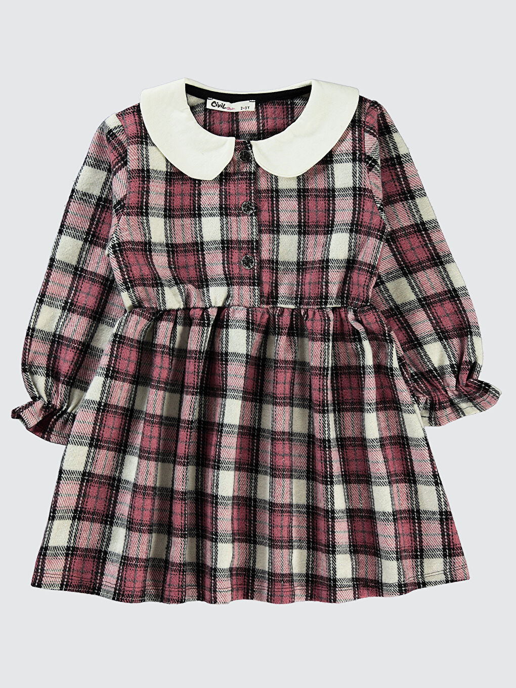 Pembe Kız Çocuk Elbise 2-5 Yaş Gül kurusu