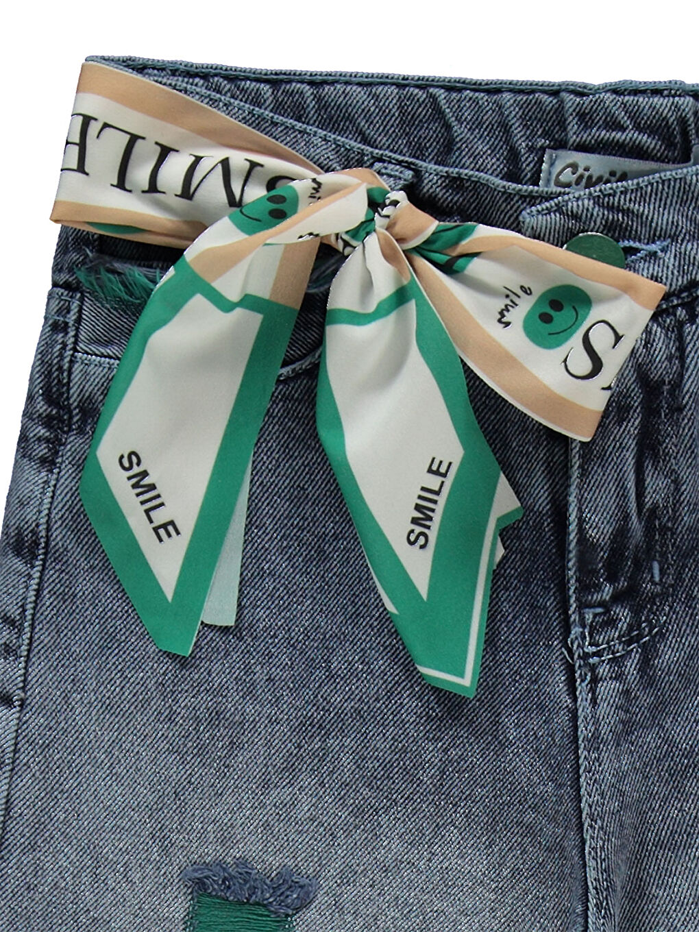 Girls Kız Çocuk Jean Pantolon 6-9 Yaş Buz Mavi-2