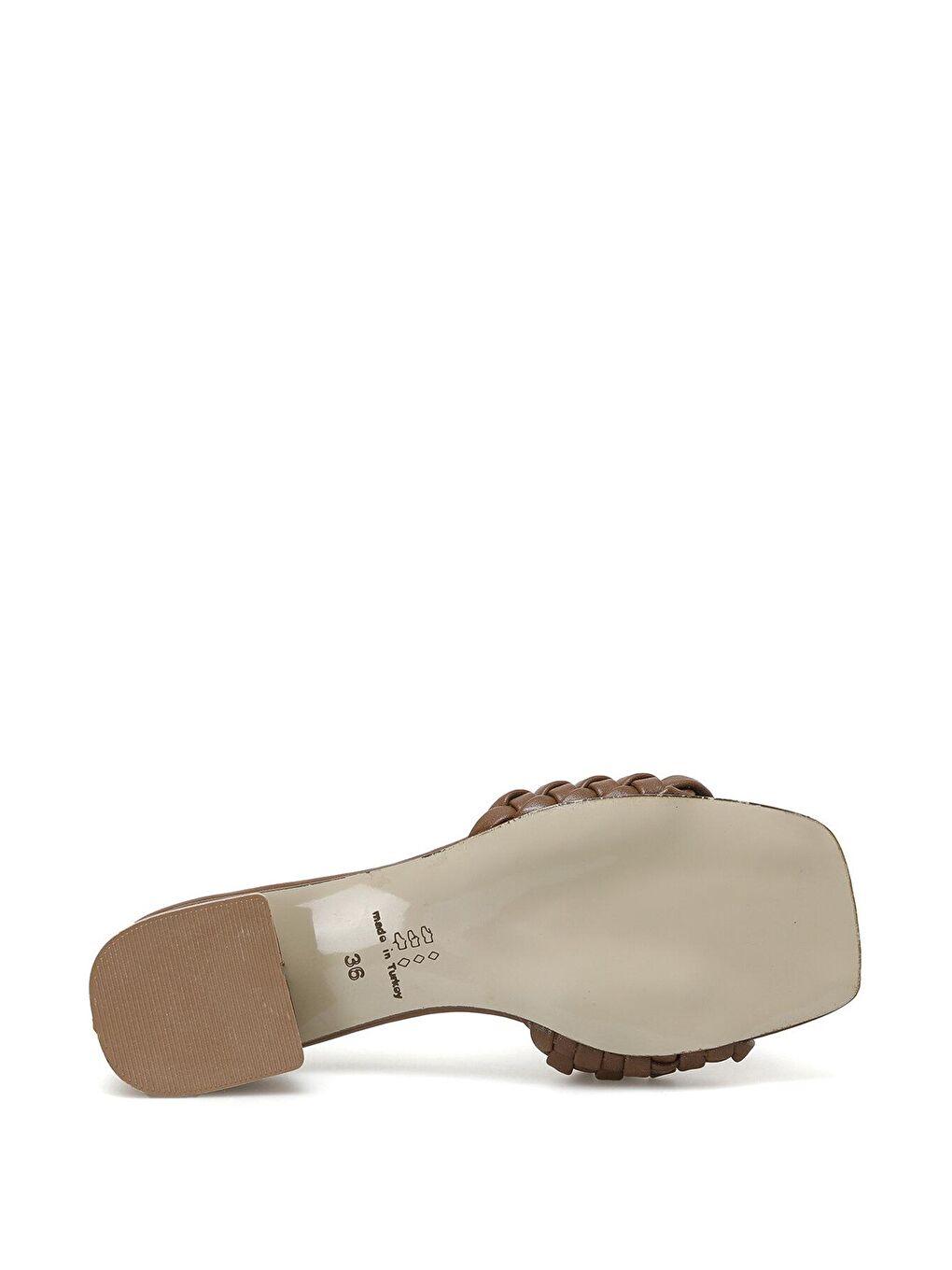 Kahverengi DRUNA 2FX Taba Kadın Topuklu Terlik-3