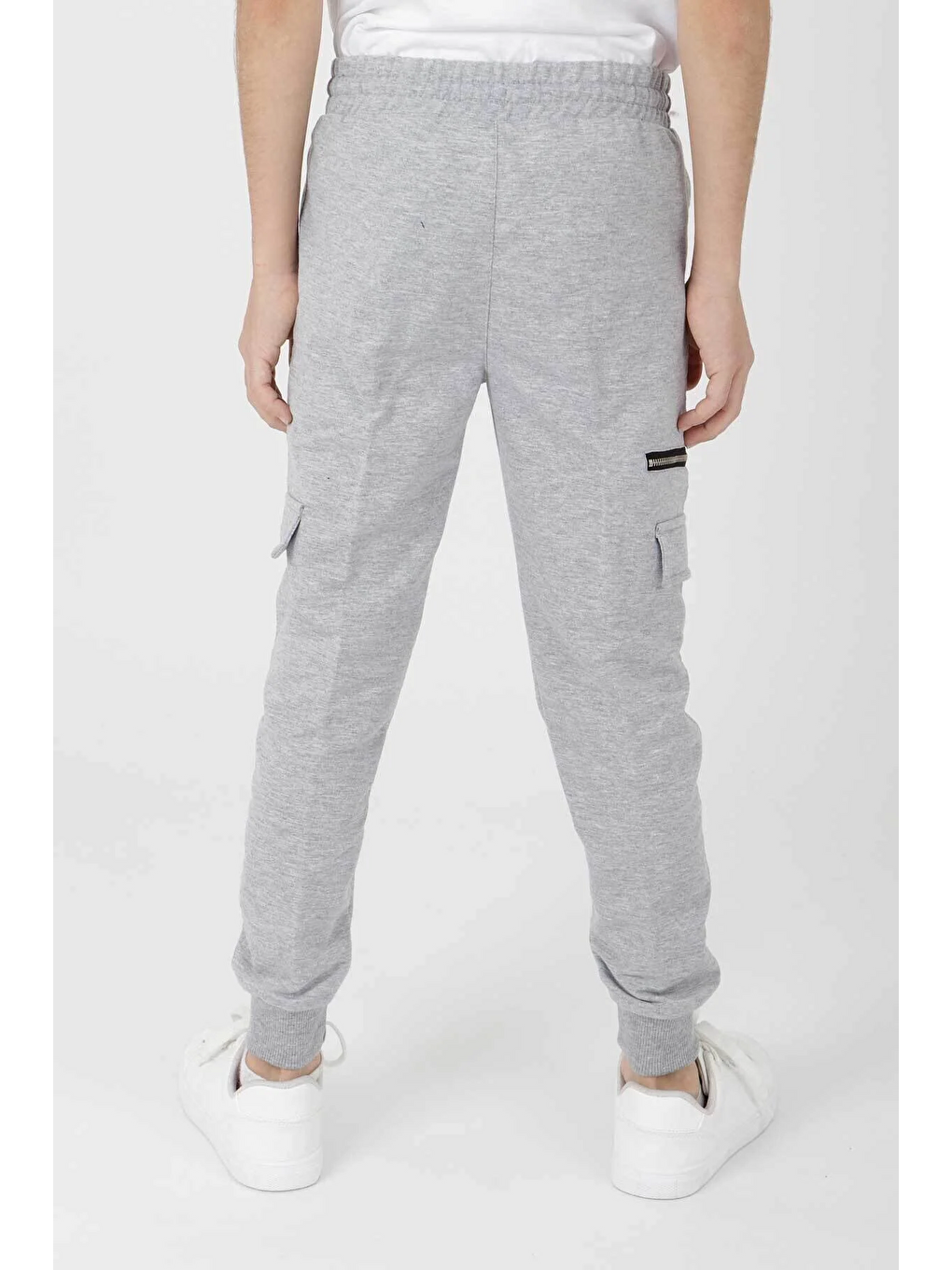 Gri Erkek Psv Fermuar Manşetli Eşofman Altı-3