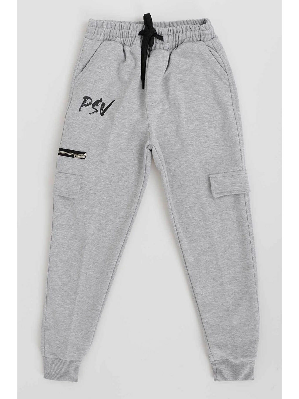 Gri Erkek Psv Fermuar Manşetli Eşofman Altı-5