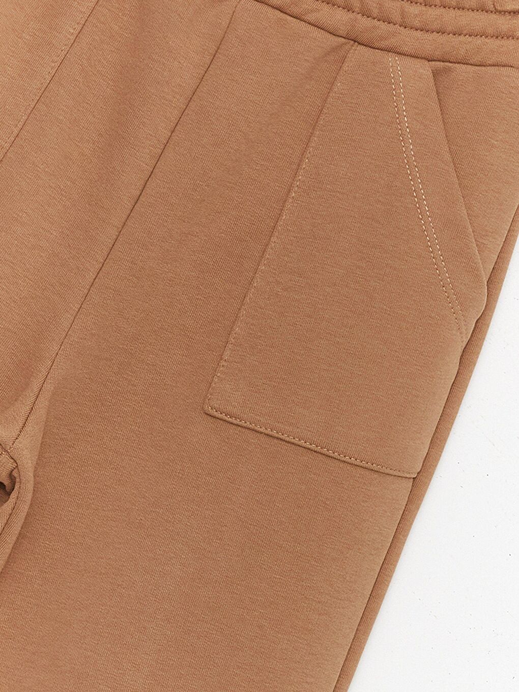 Kahverengi Kız Çocuk Cepli Lastik Paçalı Beli Lastikli Pantolon-2